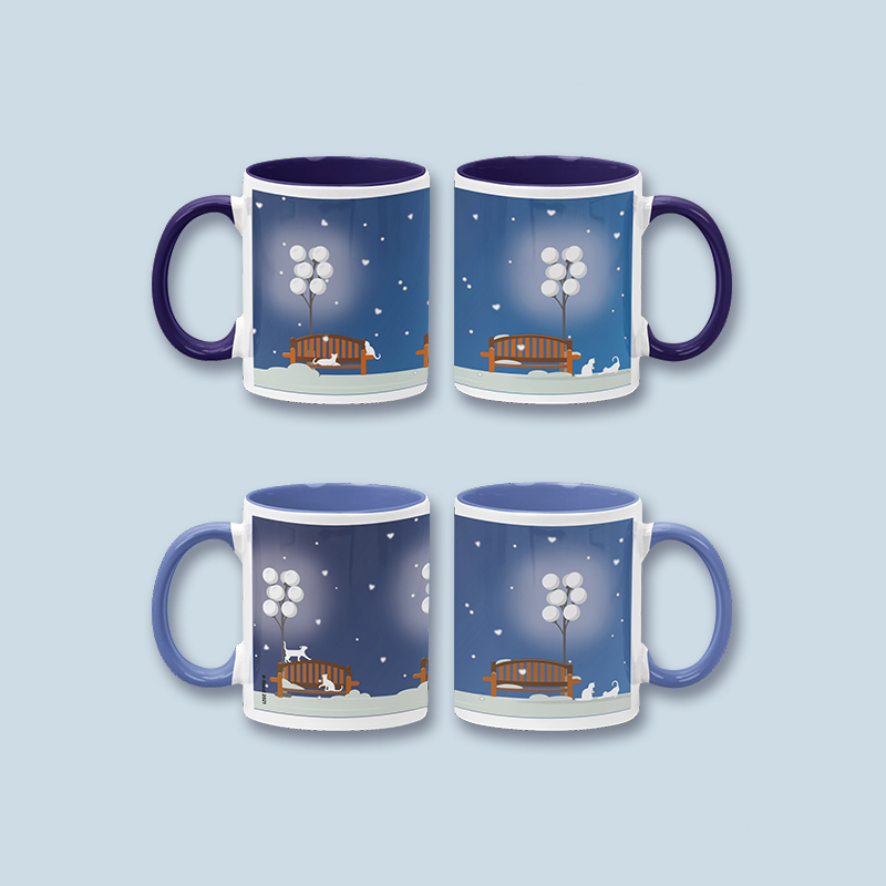 Kollit talvella kujalla -muki - Image 8