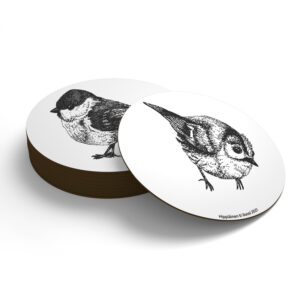 Lasinaluset 4 kpl Linnut-aiheinen painatus