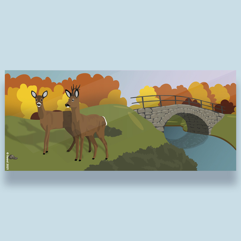 Keravan kivisilta ja metsäkauriit syksyllä -muki