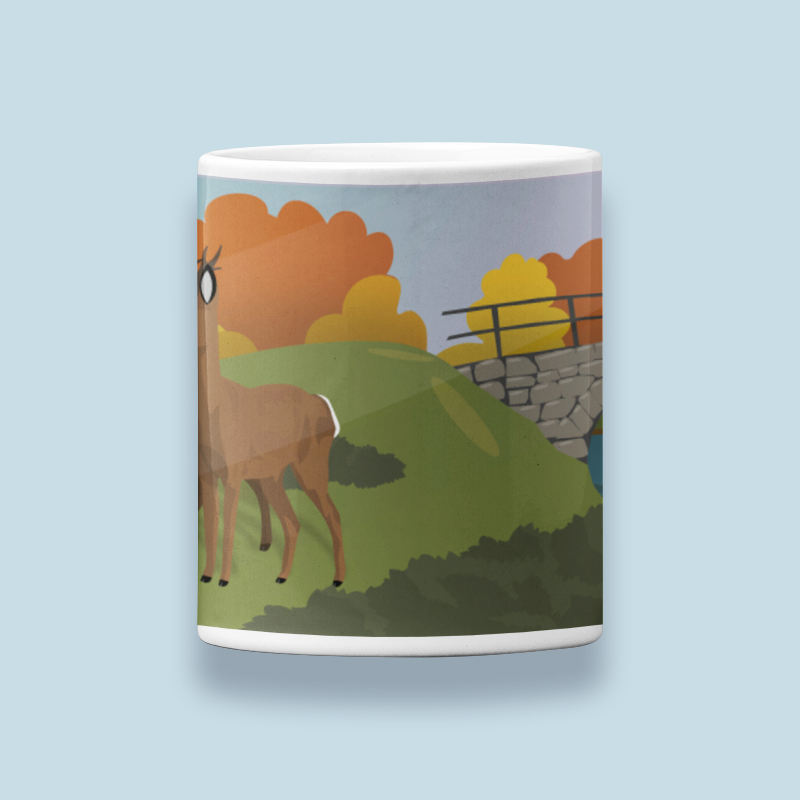 Keravan kivisilta ja metsäkauriit syksyllä -muki