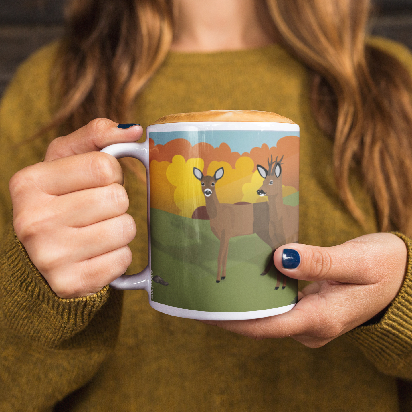 Keravan kivisilta ja metsäkauriit syksyllä -muki