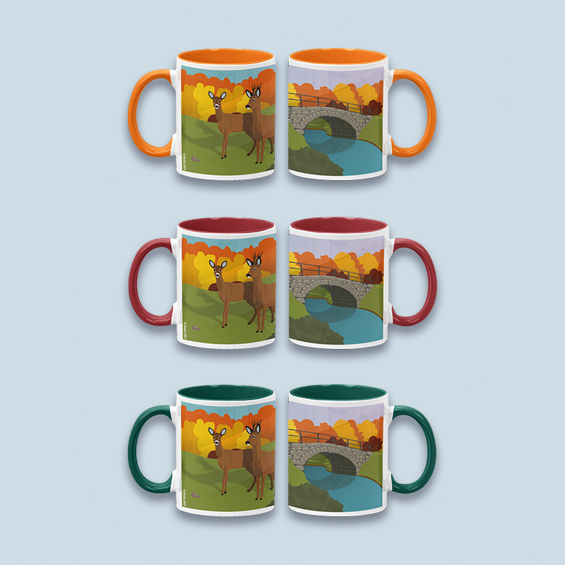 Kivisilta ja metsäkauriit syksyllä -muki - Image 9