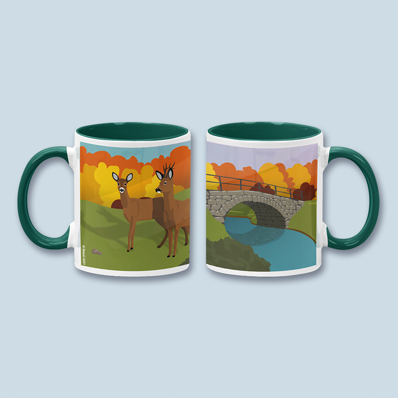 Kivisilta ja metsäkauriit syksyllä -muki - Image 8