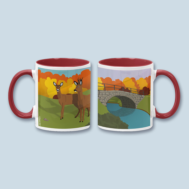 Kivisilta ja metsäkauriit syksyllä -muki - Image 7