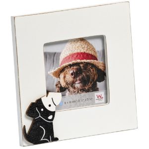 Puinen koirakehys 9x9cm on loistava tapa laittaa esiin vaikkapa kuva lemmikistäsi Koira-aiheinen puukehys - 9x9cm kuvalle - seisontajalka - ei lasia
