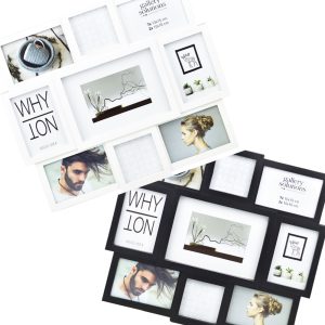 Monikuvakehys 9 kuvalle musta tai valkoinen