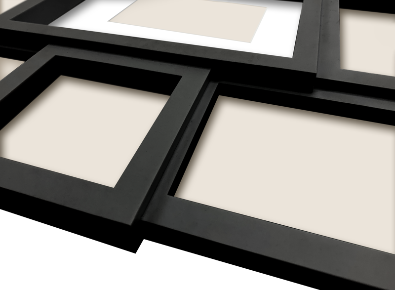 Monikuvakehys 9 kuvalle musta