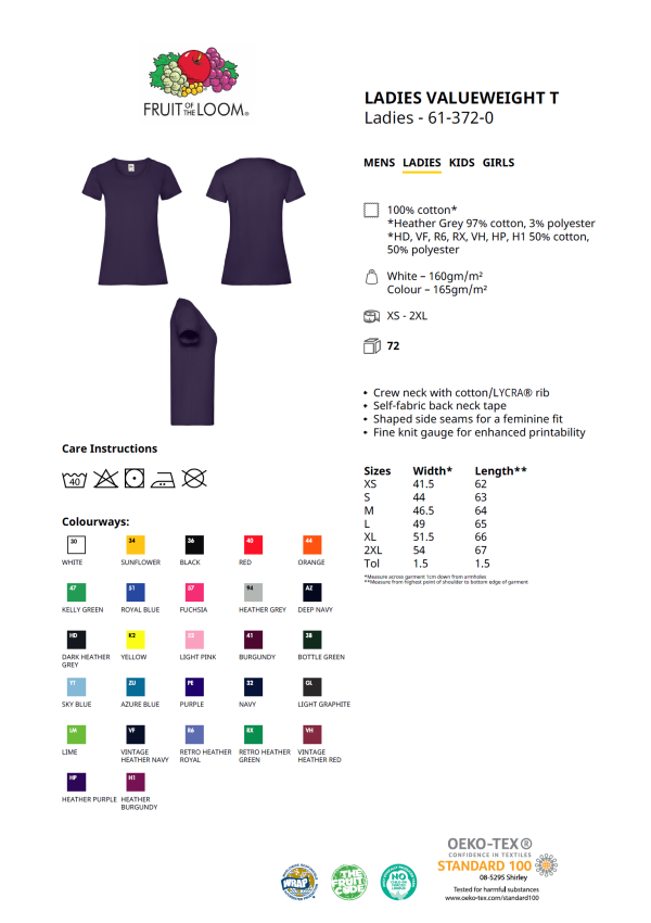 Women's t-shirt with your own design, Fruit of the loom/valueweight - Image 5