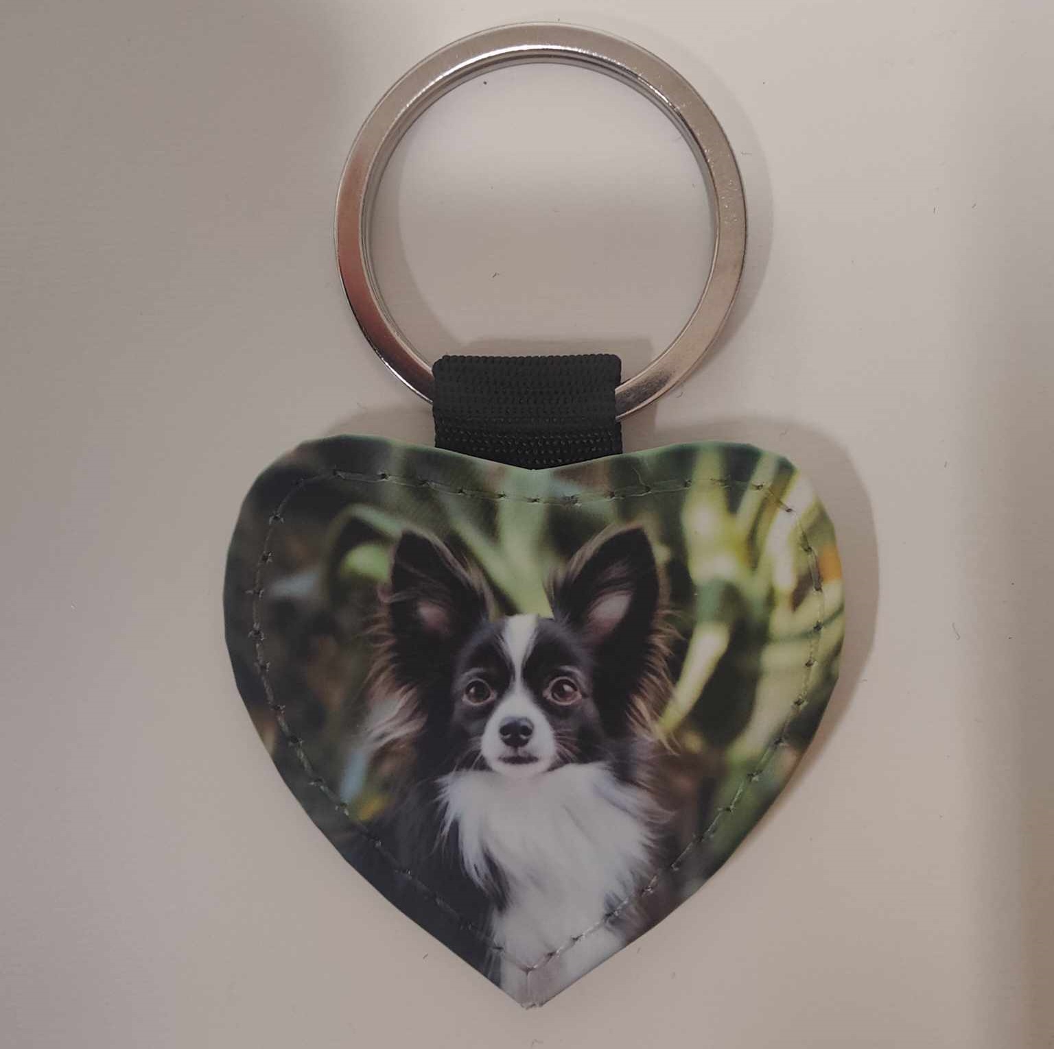 Heart keyring with your own picture artificial leather 50x45mm - Image 3