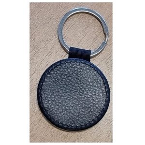 Alternative view of Round keyring with your own picture artificial leather Ø 52 mm