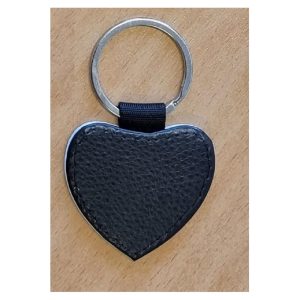 Alternative view of Heart keyring with your own picture artificial leather 50x45mm