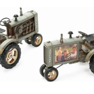 Metallinen traktorikehys valokuvalle, vintage-henkinen sisustusesine