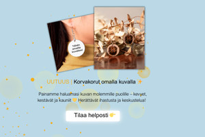 Korvikset omalla kuvalla