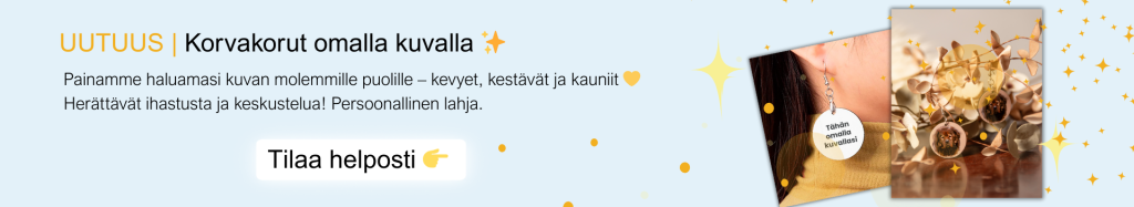 Korvikset omalla kuvallasi