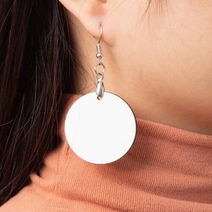 Kaksipuoleiset pyöreät korvakorut omalla kuvalla