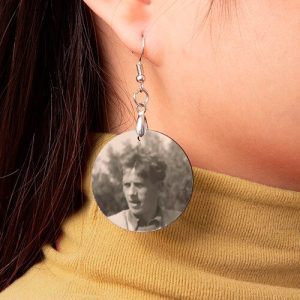 Kaksipuoleiset pyöreät korvakorut omalla kuvalla