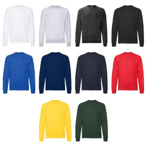 Fruit of the Loom Classic -collegepaita, personoitavissa omalla kuvalla tai tekstillä